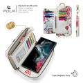POLA Flower Multi-functional Zipper Wallet Leather Phone Case For Samsung Galaxy S22+ 5G/Samsung Galaxy S24 Ultra 5G/Samsung Galaxy S22 5G/Samsung Galaxy S24 5G/Samsung Galaxy S22 Ultra 5G/Samsung Galaxy S23 5G/Samsung G. 