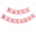 Birthday Card Banner: Black, Red, Light Blue, Pink, and White Paper Birthday Banner-(Pack of 1 Pcs).