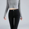 Black Leggings Women's Pants Outer Wear Spring and Autumn Thin Pencil Tappered New High Waist Slimming All-Matching Magic Pants. 