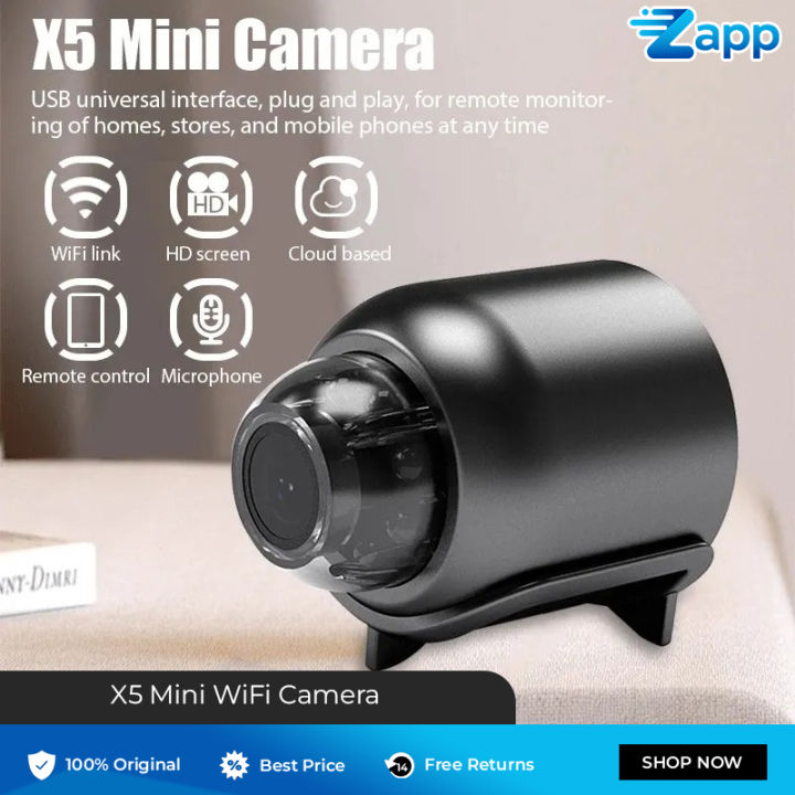 X5 Mini WiFi Camera Included Sound Detector App Control for Home Office Micro USB Baby Monitor Take Screenshots Record Videos Wifi Camera Mini Camera Wireless Camera Mini Wifi Camera