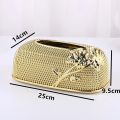 New High Fashion Nordic Light Luxury Acrylic Car Paper Box Gold Metal Tissue Box Holder For Home Hotel Restaurant Decorative.