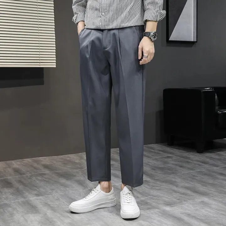 BROWON%20Mens%20Dress%20Pants%20Summer%20Thin%20Solid%20Color%20Smart%20Casual%20Suit%20Pants%20Straight%20Loose%20Elastic%20Back%20Waist%20Ankle-Length%20Trousers%20-%20Image%206