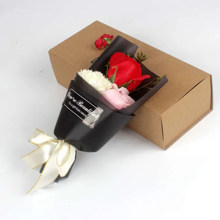 Women's%20and%20Mother's%20Day%20Gifts%20to%20Customers%20as%20Hand%20Companion%20Gifts,%20Three%20Simulated%20Roses,%20Carnation%20Soap%20Bouquet%20Gift%20Box%20-%20Image%202