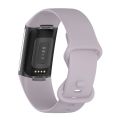 For Fitbit Charge 6 Solid Color Butterfly Buckle Silicone Watch Band L Size. 