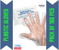 100 Pcs  Clear Plastic Gloves,  Eco-friendly Hand Gloves, Multi-Purpose Safety Cleaning Food Safe Gloves For Cooking, Medical Care, Gardening, Hair Salon, Spa, Home, Kitchen, and Bathroom. 