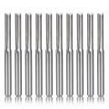 (New)10Pc 2 Flute Cnc Router Bit 3.175Mm Straightlot Tungten teel Milling Cutter for Wood Platic. 