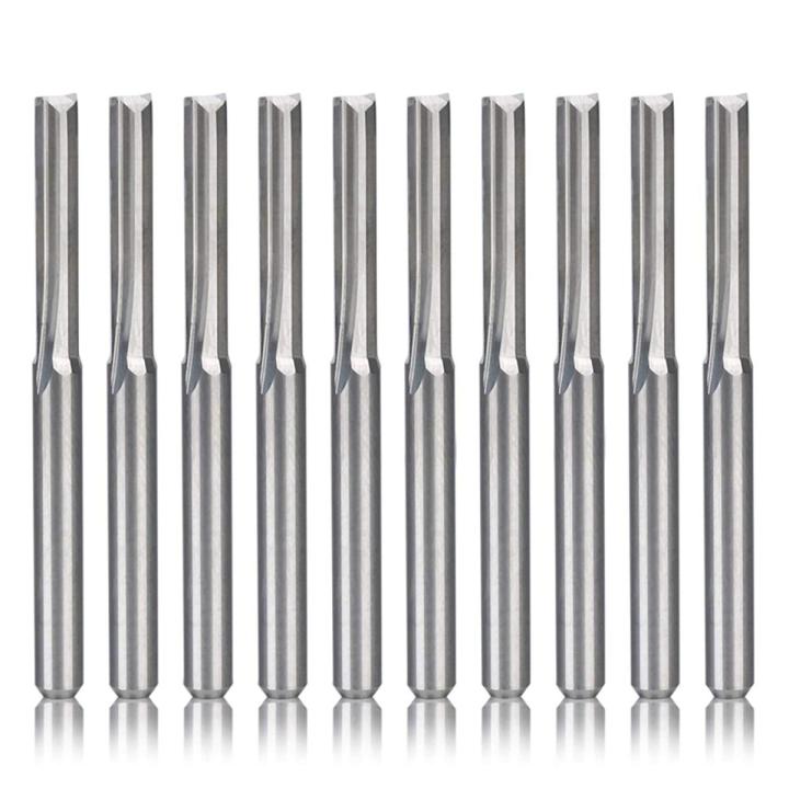 (New)10Pc 2 Flute Cnc Router Bit 3.175Mm Straightlot Tungten teel Milling Cutter for Wood Platic