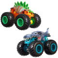 2 Pics  Car Hot Wheels Monster Trucks 1:64 Scale Die-Cast Demolition Doubles 2-Pack Assortment For Kids Age 3 - 8 Years Old, Collectible Toy Truck With Big Crashing And Smashing Styles May VaryPack. 