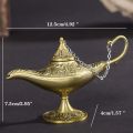 12cm(4.7)Classic Rare Hollow Legend Aladdin Magic Genie Lamps Incense Burners Retro Wishing Oil Lamp Home Decor Gift.