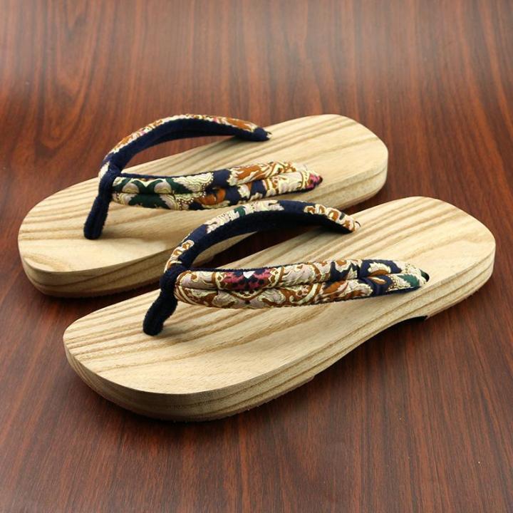 Japanese Style Clogs Men and Women Couple Style Clogs Herringbone Clog Men Summer Non-Slip Wooden ShoescosClogs