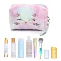 Cartoon Plush Cat Cosmetic Bag Women Colorful Makeup Pouch Portable Toiletry Bag Travel Organizer Female Beauty Case.
