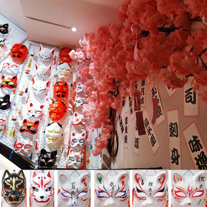 Kitsune%20Fox%20Mask%20Woman%20Cosplay%20Plastic%20Japanese%20Half%20Face%20Mask%20hanging%20on%20wall%20for%20Party%20Decoration%20Funny%20Children%20Anime%20Mask%20-%20Image%206