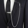 Retro Men's Tie Clip Long Tassel Chain Brooch Lapel Pins Suit Shirt Collar Pin Badge Fashion Jewelry Clothing Accessories. 