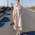 【Spot Goods24Hour Fly】British Style Mid-Length Trench Coat Beautiful All Match with LiningQ778. 