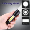 Small Sun 3 Mode Rechargeable Electric Small Compact Torch Full Metal Body with Charging Adaptor Torch. 