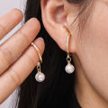 Fashion Korean Vintage Non-piercing Pearl Tassel Ear Hook Long Hanging Drop Earrings Jewellery Gift For Women. 