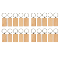 20 PCS Rectangle Blank Wooden Key Chain Wood Blanks (Width:1.22 Inch) for Keychains. 