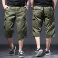 Trousers Capri-pants Summer Fashion Men's Casual Long Length Cargo Shorts Multicket Cotton Hot Breeches Capri Pants. 