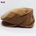 Brown Velvet Fabrics Newsboy Western Cap Hat.