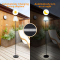 GC Solar Floor Lamp, Solar Powered IP65 Waterproof Cordless Floor Lamp With Remote Control, RGB Dimmable USB Rechargeable LED Lights For Indoor Outdoor Lawn Garden. 