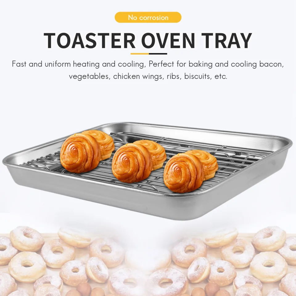 Inch Toaster Oven Tray and Rack Set, with Cooling Rack