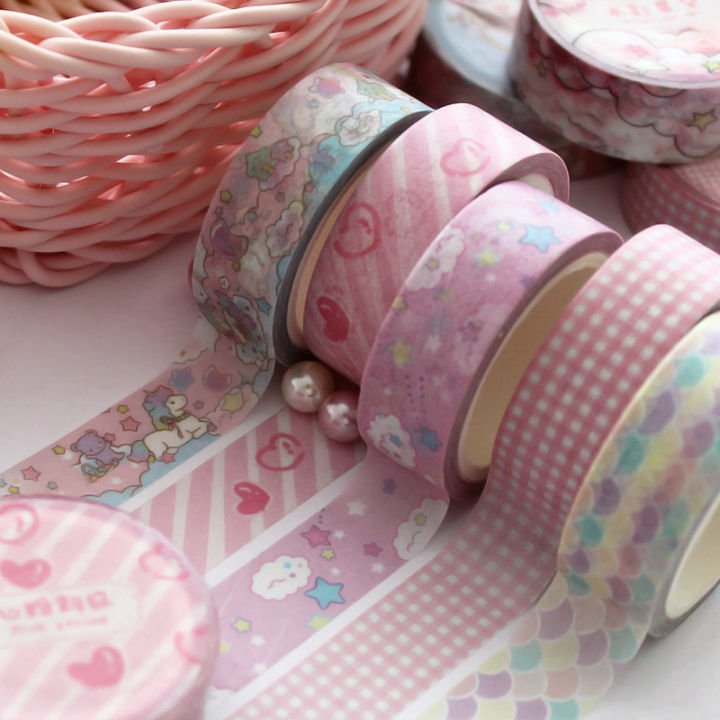 Creative lovely girl's heart Washi Tape Kawaii Pink Unicorn Sky Adhesive Tape DIY Scrapbooking Sticker Label Masking Tape
