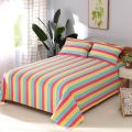 Crash Bed Sheet Traditional Cotton Old Coarse Cloth Single Student Dormitory Thickened Double Three-Piece Tatami Bed Sheet Wholesale. 