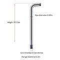 Chrome Polished Stainless Steel L-Shaped Shower Arm Extension for Rainfall Shower Head - 12 inch Length. 
