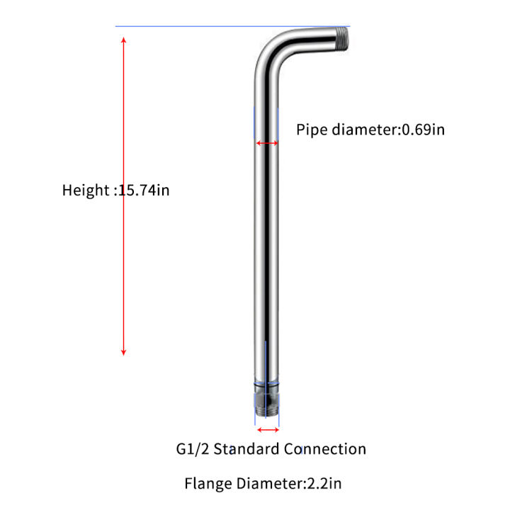 Chrome%20Polished%20Stainless%20Steel%20L-Shaped%20Shower%20Arm%20Extension%20for%20Rainfall%20Shower%20Head%20-%2012%20inch%20Length%20-%20Image%206