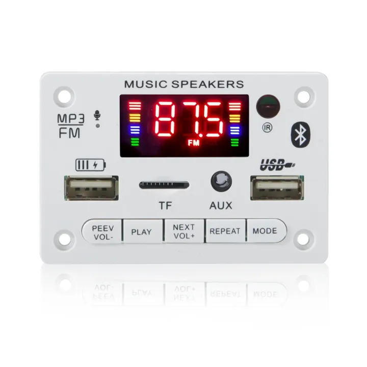 12V%20Bluetooth%205.0%20MP3%20Decoding%20Board%20Module%20Wireless%20Car%20USB%20MP3%20Player%20TF%20Card%20Slot%20USB%20FM%20with%20Microphone%20White%20-%20Image%207
