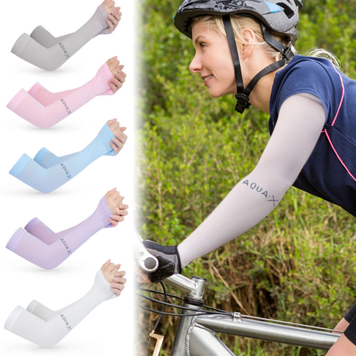 SUPVOX 1 Pair Cooling Arm Sleeves For Women – Ice Silk Fabric, UV Protection, Breathable & Lightweight, Perfect For Summer Running, Cycling & Outdoor Activities (Pink)
