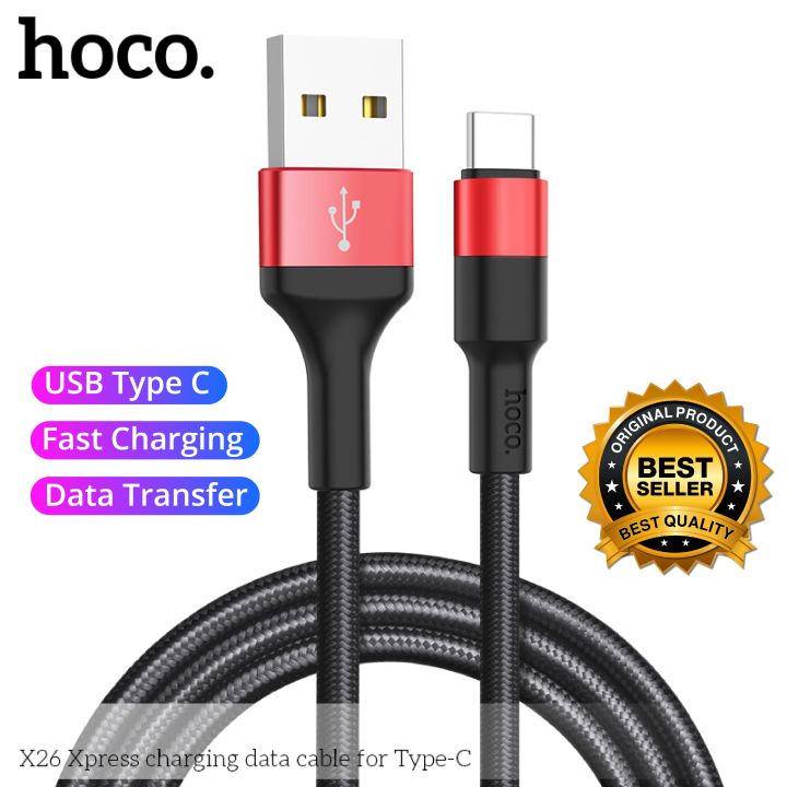 Hoco%20X26%203A%20Type%20C%20Cable%20Express%20Fast%20Charging%20Cable%20Data%20Cable%20Black%201M%20-%20Image%202