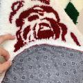 Tufting Cloth 1.8m*1m TuftingFabric Plum Blossom Pattern Vinyl Rubber Non Slip Felt Fabric Tufting Canvas Tufting Backing.