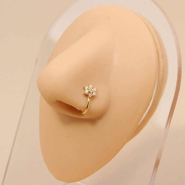 Nose Cuff Non Piercing Gold Color Cystal Zircon Nose Ring For