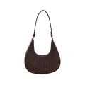 Fashion Simple Moon Shape Underarm Bags Cute Women Female Crocodile Grain Shoulder Bag Felt Purses Handbags Trend Accessories. 