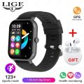 LIGE New Smart Watch Men AMOLED Screen Always Display The Time Sport Bracelet Bluetooth Call Waterproof Women Smartwatch For Men.