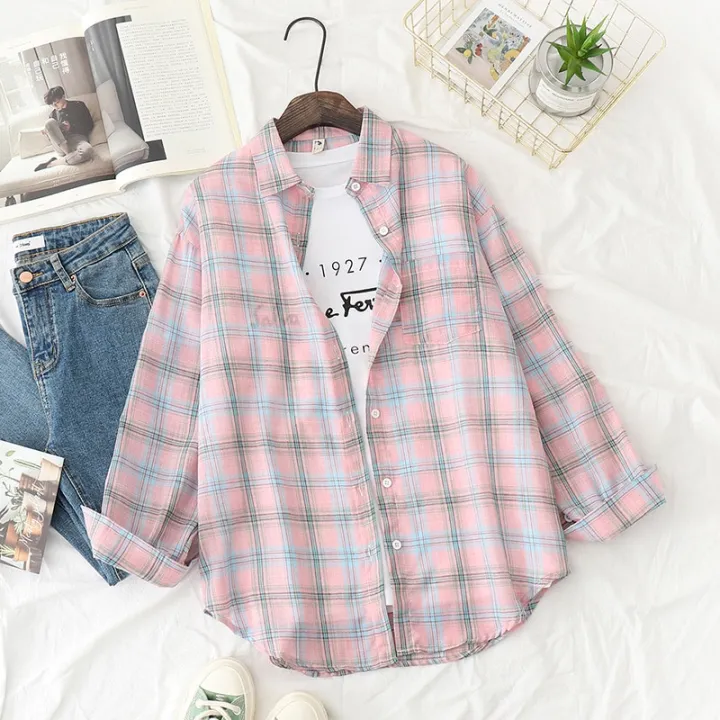 New%20Autumn%20Womens%20Plaid%20Shirt%20Excellent%20Quality%20Loose%20Blouses%20Fresh%20Casual%20Design%20Female%20Long%20Sleeve%20Shirts%20Lady%20Tops%20Clothes%20-%20Image%208