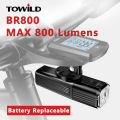 TOWILD BR800 Bike Light with Tail Light USB Rechargeable LED MTB Front Lamp Headlight Aluminum Flashlight Bicycle Light.