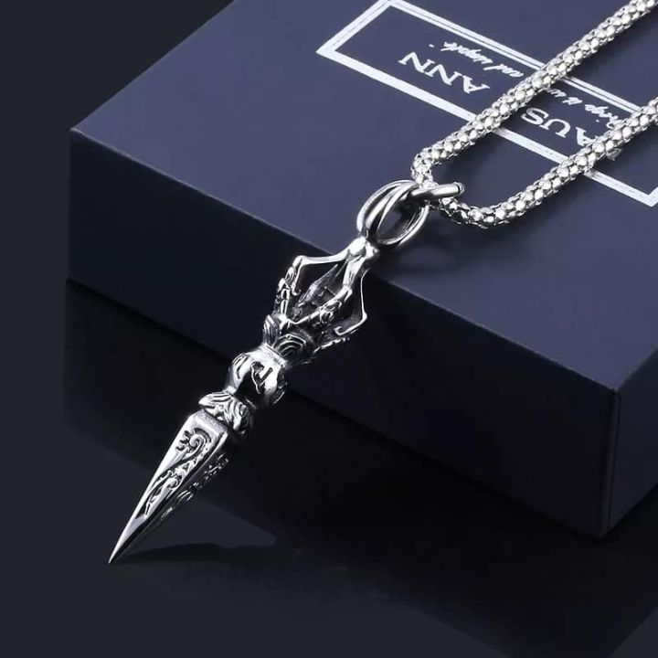 Ensemble Yourself - Highly Sustainable - Dagger Simple Vertical Bar Pendant Necklaces for Men - Durabilty Assured - Well Inspired & Crafted