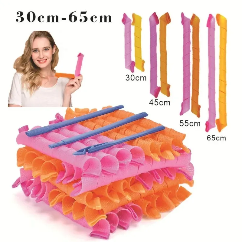 10pcs Heatless Hair Curler No Heat Hair Rollers Sleeping Soft Spiral Curls  Lazy Perm Curling Rod Wave Formers Styling Set Tools