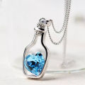 Ladies Fashion Popular Crystal Necklace Heart Love Chain Necklaces & Pendants For Women 2020 Gifts Love Drift Bottles Necklace.