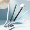 5-Color Golf Silicone Toilet Brush With Stand Set Long Handle Toilet Cleaning Brush Modern Sanitary Bathroom Accessories-39x7.5x5cm black. 