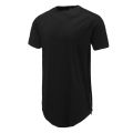 Men Casual T-Shirt Curve Hem Side With Zipper Short Sleeve Streetwear Men Long line Hip Pop Style Tops Fashion Men Extend Swag T. 