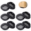 Round Ventilation Grille Cabinet Air Vent Hole Grille 35mm 30 Pieces Black for Bathroom Cabinet Wardrobe Shoe Cabinet.