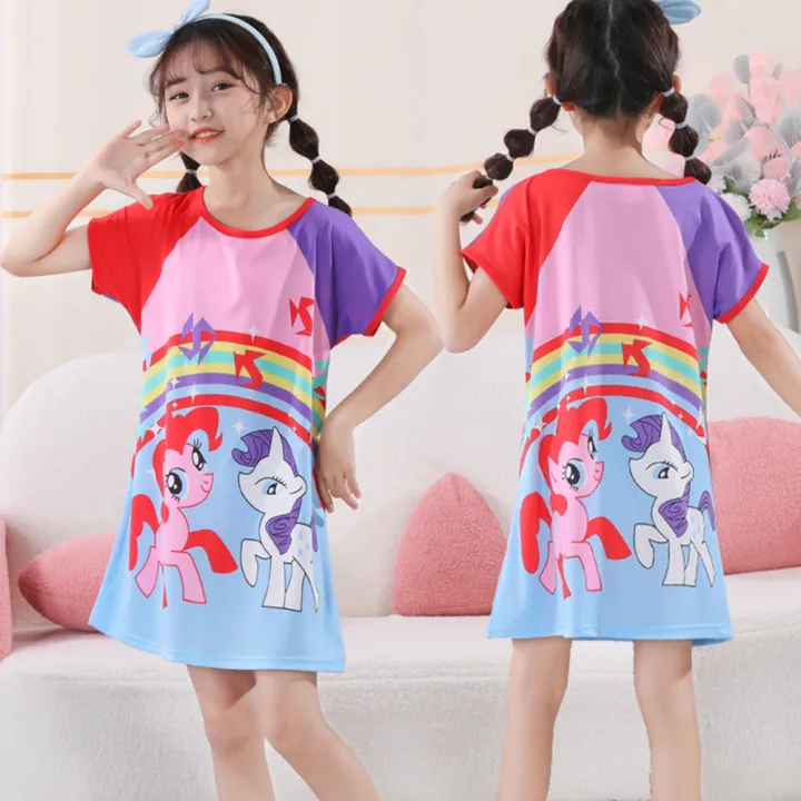 DSstyles%20Girls%20Nightgown%20Cartoon%20Cute%20Nightdress%20Summer%20Short%20Sleeves%20Sleepwear%20For%203-10%20Years%20Kids%20-%20Image%204