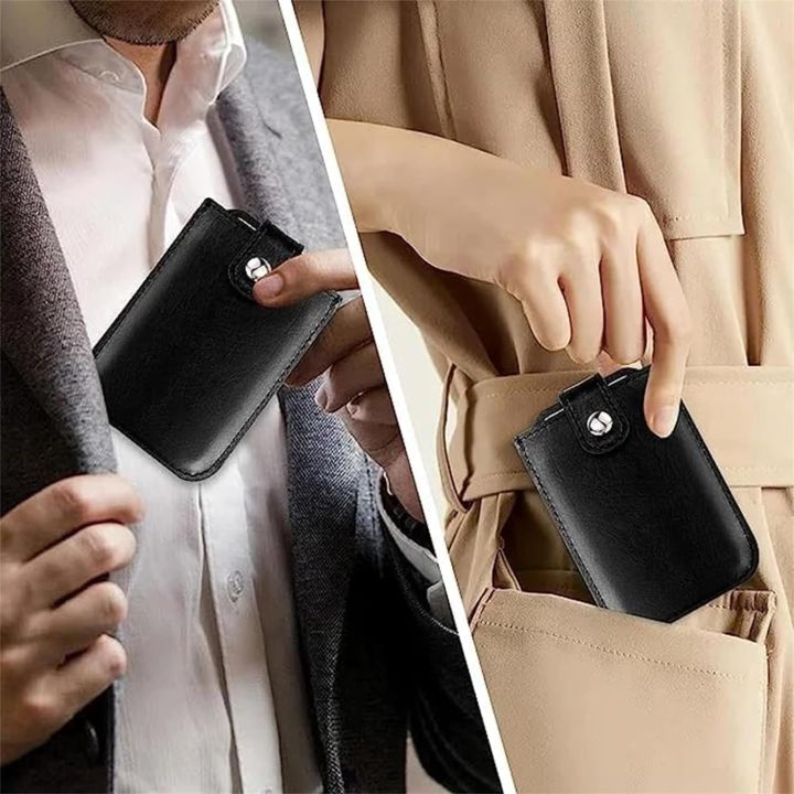 Men's Thick Card Holder Multi-card Slot PU Card Holder - Black