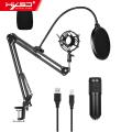 HXSJ Usb 192Khz/24Bit Podcast Re-cording Microphone Kit Professional Condenser Studio Broadcasting Mic With Stand Flat Head Microphone. 