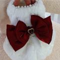 Halloween Pet Rabbit Fur Dress Clothes Cute Bow Dog Clothing Autumn Winter Rabbit Fur Material Teddy Bear Warm Coat Dog Dresses ClothesDolls Accessories. 