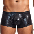 Pinky Senson Men Boxers Underwear U Convex Pouch Men Slips Cueca Masculina Male Panties Gay Underpants Synthetic Leather me. 