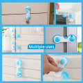 NOOR Baby Safety Cabinet Locks & Straps - Child-Proof Anti-Pinch Cabinet/Drawer Latches - Strong Adhesive, No-Drill , Adjustable & Multi-Purpose Safety Locks for Cupboards, Wardrobe, Refrigerator, Furniture-Home & Baby Safety Protection.. 